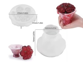 Molde silicona alhajero ramo de flores 